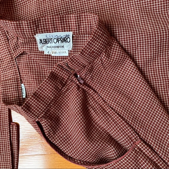 Vintage  70’s micro check wool top and skirt - Picture 6 of 6